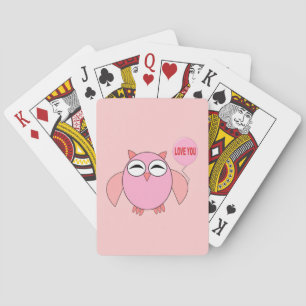 Niedliche, rosa Liebe Sie spielen Karten Spielkarten
