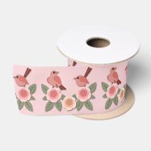 Niedliche Rosa Liebesvögel und blühende Rose