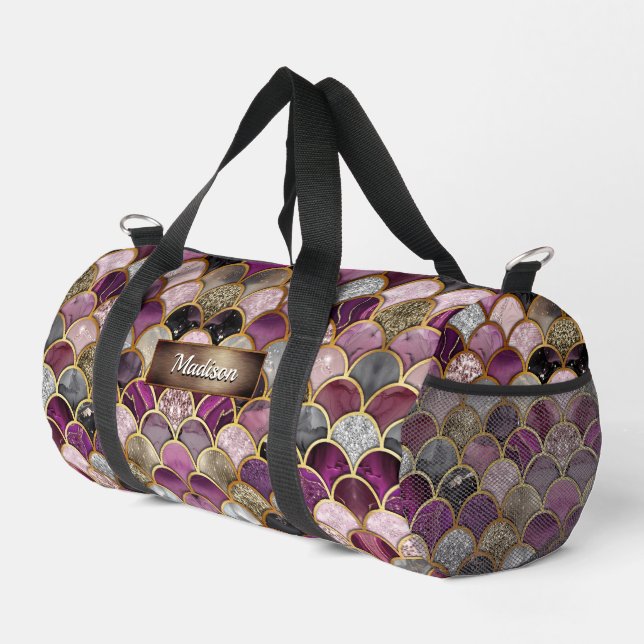 Niedliche, rosa, lila Goldmedaille Duffle Bag (Rechte Ecke)