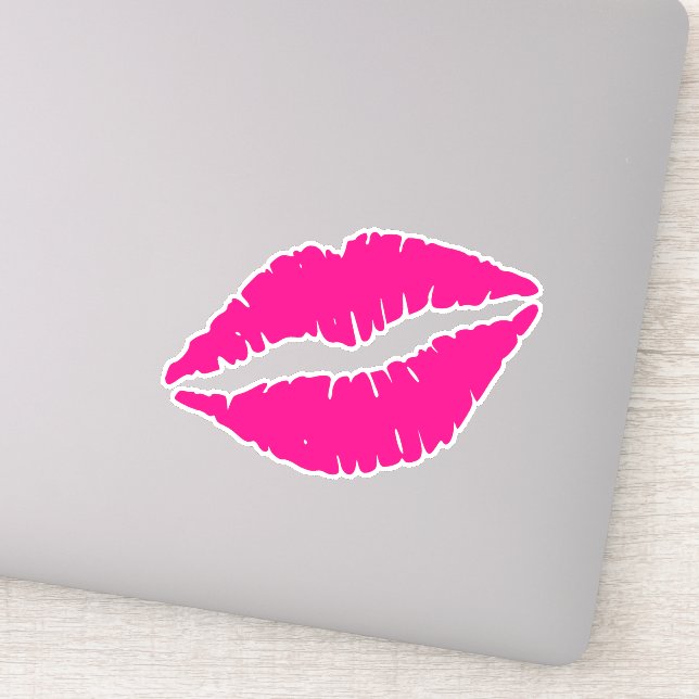 Niedliche Rosa Lippenstift-Kunst Aufkleber (Detail)