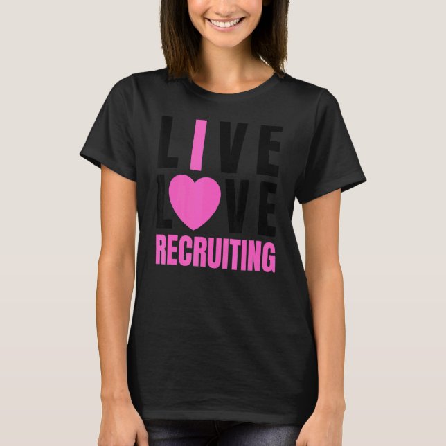 Niedliche rosa Live-Liebe Rekrutieren ich Herz Rek T-Shirt (Vorderseite)
