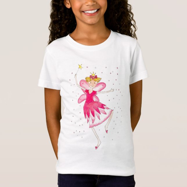 Niedliche Rosa Märchenmädchen T-Shirt (Vorderseite)