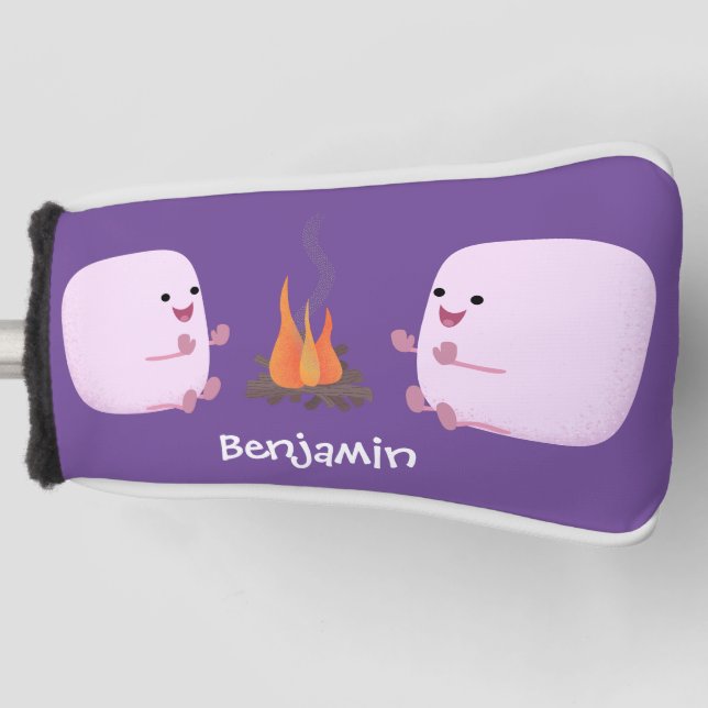 Niedliche rosa Marshmallows im Cartoon des Lagerfe Golf Headcover (Vorderseite)