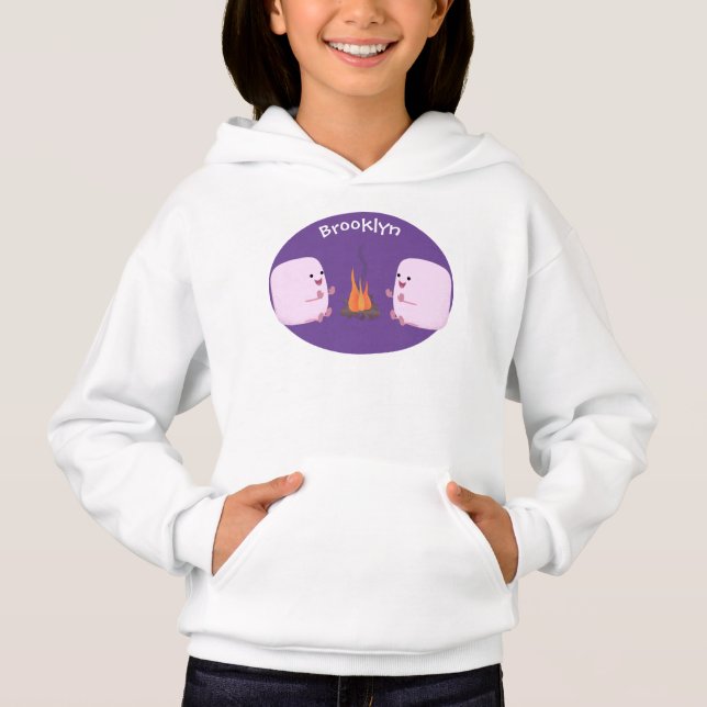 Niedliche rosa Marshmallows im Cartoon des Lagerfe Hoodie (Vorderseite)