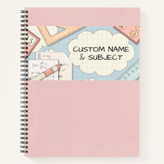 Niedliche rosa Math Tools Graphic Spiral Notebook Notizbuch