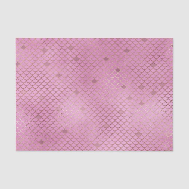 Niedliche rosa Meerjungfrauenskala für eine Geburt Seidenpapier (Vorderseite)