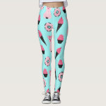 Niedliche Rosa Minze Piggy Donut Ice Creme Cone Mu Leggings<br><div class="desc">Dieses niedliche und lustige Muster ist perfekt für die trendige und stilvolle Frau oder das Mädchen. Auf einem minzblauen Hintergrund mit blütenrosa, blubblegum pink und schwarz von Hand gezeichnet Schwein, Donuts und Eis-Creme. Es ist bezaubernd, spielerisch, süß und einzigartig. ***WICHTIGE HINWEIS FÜR DESIGN: Für individuelle Designanfragen, wie z.B. passende Produktanfragen,...</div>