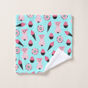 Niedliche Rosa Minze Piggy Donut Ice Creme Cone Mu Waschlappen