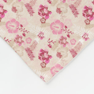 Niedliche rosa moderne Blume Muster High Top Turns Fleecedecke