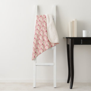 Niedliche rosa moderne Blume Muster High Top Turns Sherpadecke