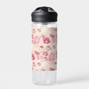 Niedliche rosa moderne Blume Muster High Top Turns Trinkflasche