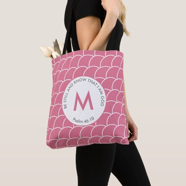 Niedliche rosa Monogramm NOCH IMMER SEIN UND Fish  Tasche (Von Nahem)