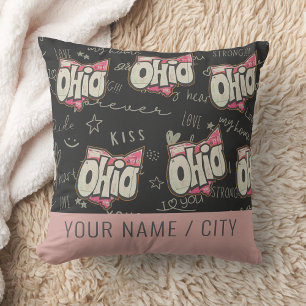 Niedliche Rosa Ohio Liebe Muster Dekoration Kissen