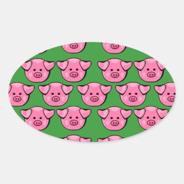 Niedliche rosa Pigmente Ovaler Aufkleber (Vorderseite)