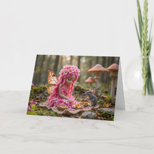 Niedliche rosa Pixel und Maus-Picnic Karte