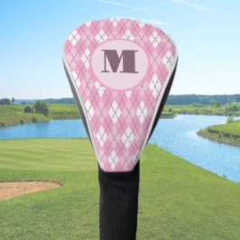 Niedliche Rosa Preppy-Raute-Monogramm-Ladys Golf Headcover
