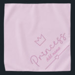 Niedliche rosa Prinzesstypografie mit Krone Halstuch<br><div class="desc">verwandeln Sie Ihren zornigen Freund in eine kleine Prinzessin mit dieser zauberhaften rosa Hundebandana! Mit einem zarten Kronendesign und dem Namen Ihres Haustieres in einem spielerischen Schriftart, ist es das perfekte Zubehör für eine verwöhnte Pooch. Die sanfte Rosa Farbe und das minimalistische Design machen es zu einer süßen Wahl für...</div>