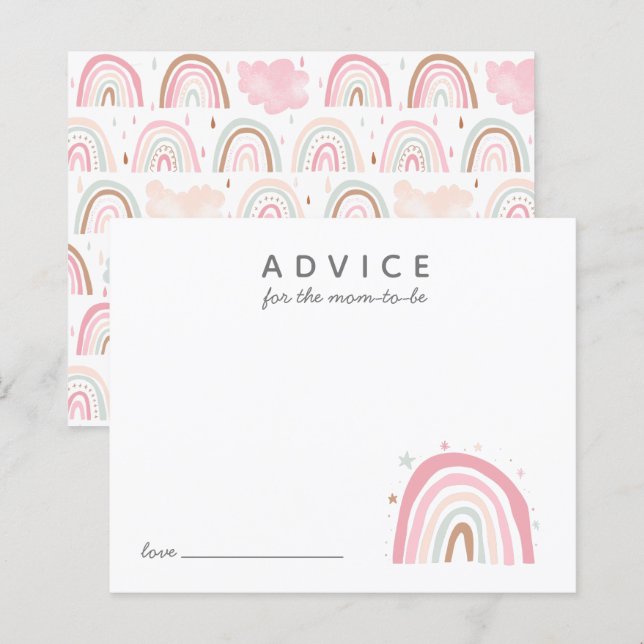 Niedliche Rosa Regenbogenempfehlung für Mommy Card (Vorne/Hinten)