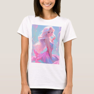 Niedliche Rosa Regenbogenfee Barbie Puppe T - Shir T-Shirt