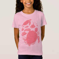 Niedliche Rosa Schildkröten und Fische