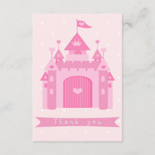 Niedliche rosa Schloss-Prinzessin Birthday Party Dankeskarte