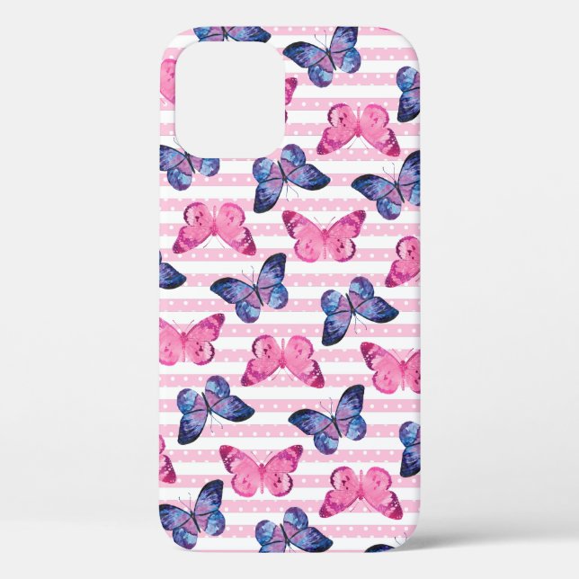 Niedliche rosa Schmetterlinge Case-Mate iPhone Hülle (Rückseite)