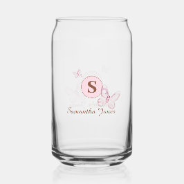 Niedliche rosa Schmetterlinge Personalisiert Dosenglas