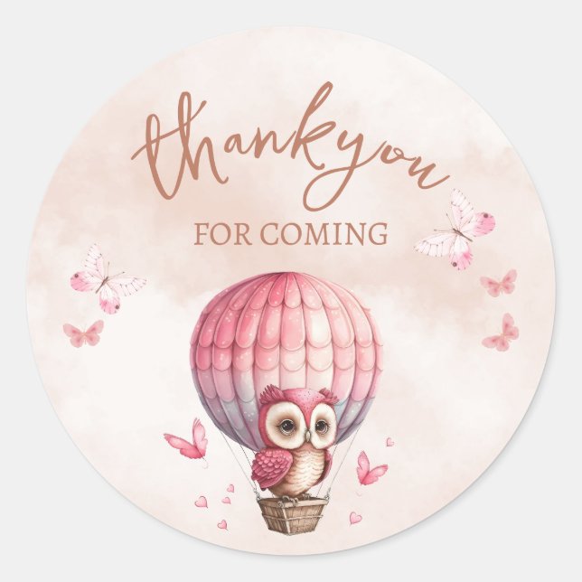 Niedliche rosa Schüssel Danke, dass du gekommen bi Runder Aufkleber (Vorderseite)