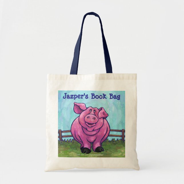 Niedliche rosa Schwein-Buch-Tasche Tragetasche (Vorne)