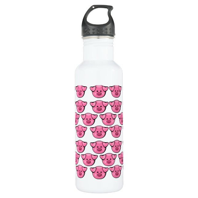 Niedliche Rosa Schweine Edelstahlflasche (Vorderseite)