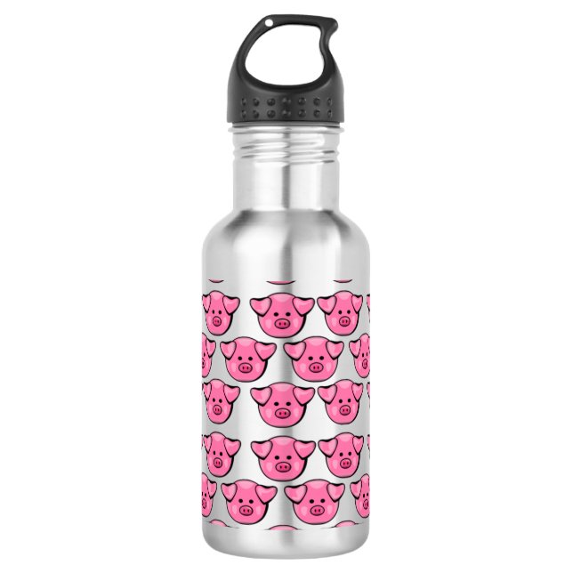 Niedliche Rosa Schweine Edelstahlflasche (Vorderseite)