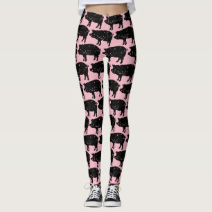 Niedliche rosa Schweinmuster-Leggings Leggings