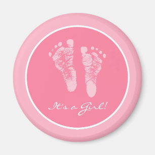 Niedliche rosa seine Baby-Abdrücke eine Magnet
