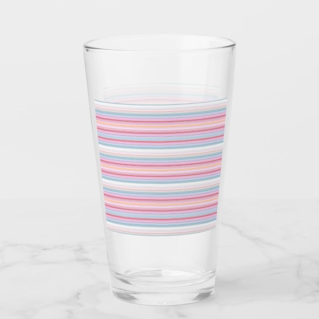 Niedliche, rosa Streifen Glas (Vorderseite)