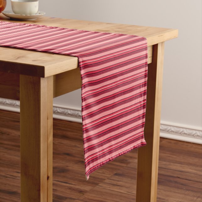 Niedliche Rosa Streifen Kurzer Tischläufer (Beispiel)