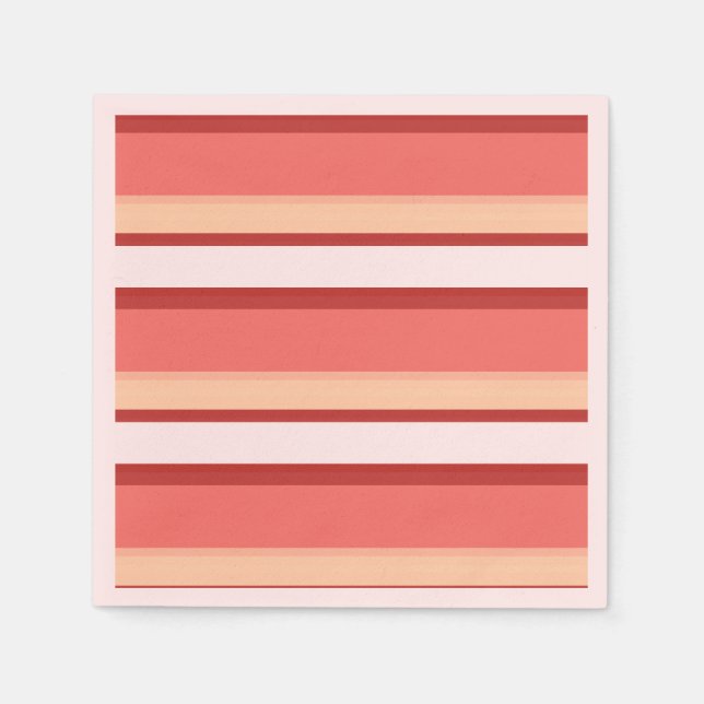 Niedliche, rosa Streifen Serviette (Vorderseite)