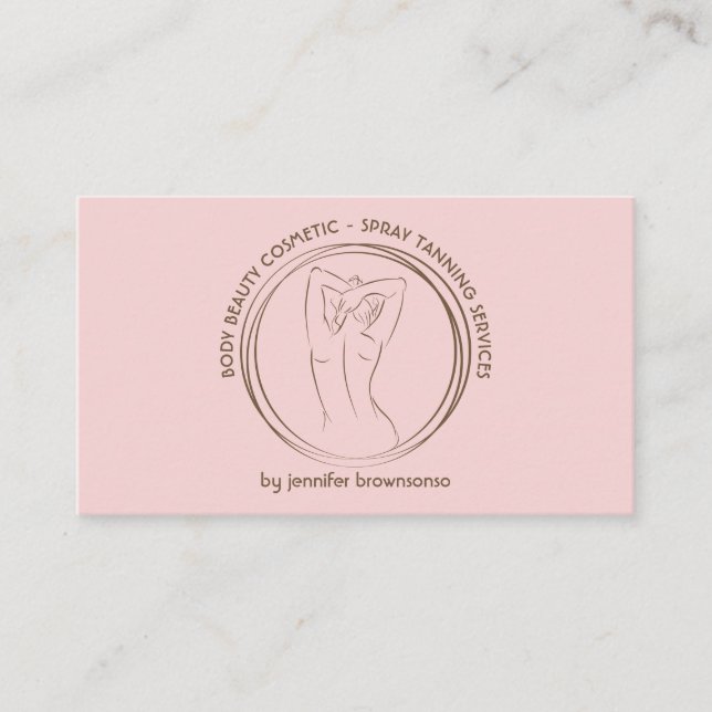 Niedliche Rosa Tan-Karosserie Visitenkarte (Vorderseite)