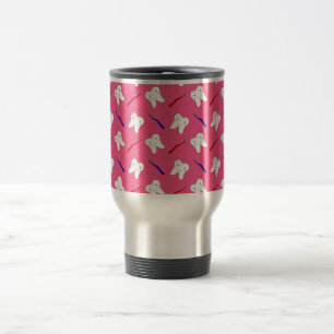 Niedliche rosa toothburshes und Zahnmuster Reisebecher