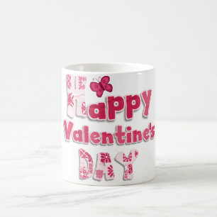 Niedliche rosa Typografie Valentinstag Tasse
