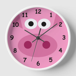 Niedliche rosa Uhr für Kinderzimmer