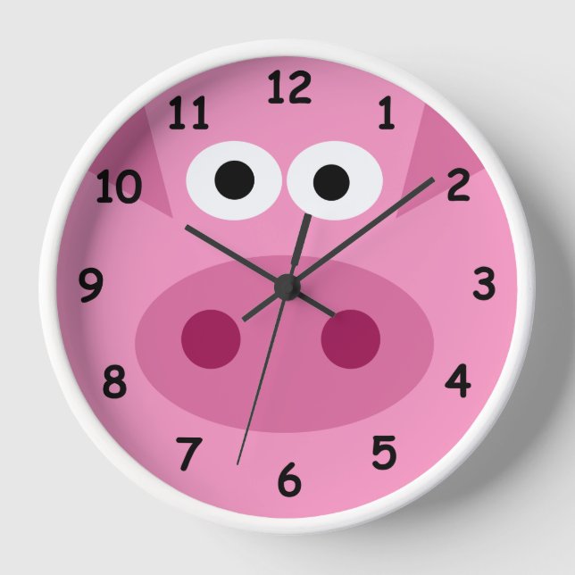 Niedliche rosa Uhr für Kinderzimmer (Vorderseite)
