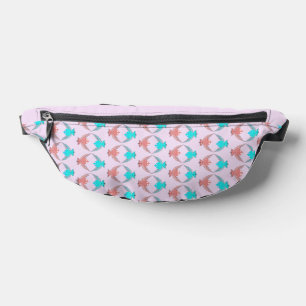 Niedliche Rosa und Blaue Liebesvögel Bauchtasche