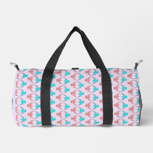 Niedliche Rosa und Blaue Liebesvögel Duffle Bag