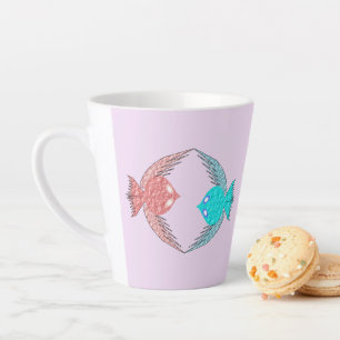Niedliche Rosa und Blaue Liebesvögel Milchtasse