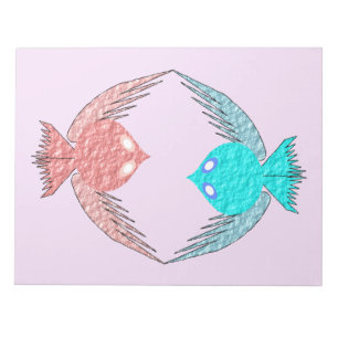 Niedliche Rosa und Blaue Liebesvögel Notizblock