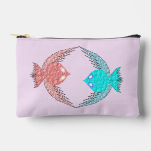 Niedliche Rosa und Blaue Liebesvögel Zubehörtasche