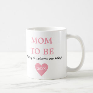 Niedliche Rosa und Weiß erste Mama Kaffeetasse