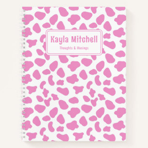 Niedliche Rosa und Weiße Kuh Drucken Personalisier Notizbuch