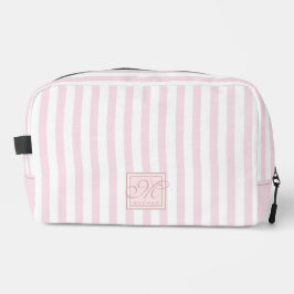Niedliche Rosa und weiße Streifen - Mit Monogramm Waschbeutel