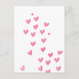 Niedliche rosa Wasserfarbenkarte Postkarte